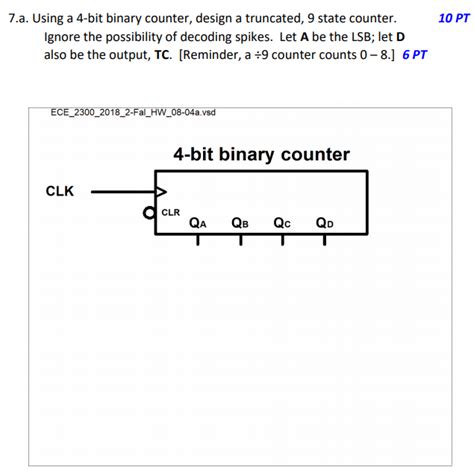 solved  pt     bit binary counter design  cheggcom