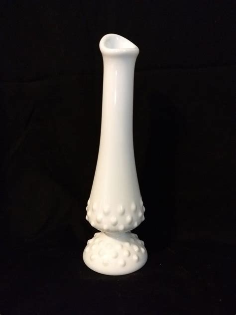 Fenton Hobnail Milk Glass Bud Vase 8 Tall Milk Glass Hobnail