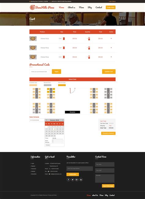 pizza restaurant table booking html template codester