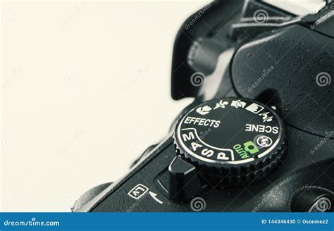 dslr camera dial close   shows  shooting mode dial stock photo image  close