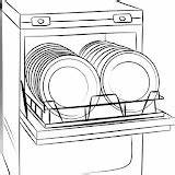 Lavavajillas Disfrute Niñas Compartan Pretende Dishwasher sketch template