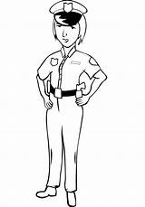 Coloring Pages Police Woman Women Female Officer Drawing Clipart Kids Uniform Sketch Leo Navy Goldendoodle Library Drawings Print Children Collection sketch template