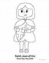 Joan Arc Coloring Saint Sheet Kids Posted Size May sketch template