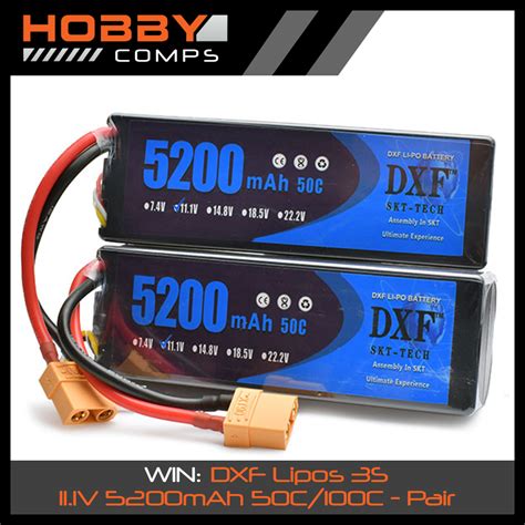 dxf lipo battery   mah cc hardcase battery pair