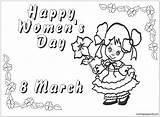 Coloring Pages Womens March Women Color Kids Printable 8th Happy Cards Sheets Print Book sketch template