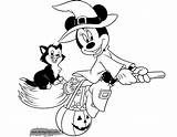 Coloring Pages Disney Halloween Minnie Mouse Mickey Printable Kids Witch sketch template