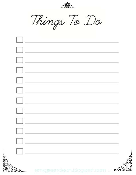 printable   list courtesy  emsgreencleanblogspotcom