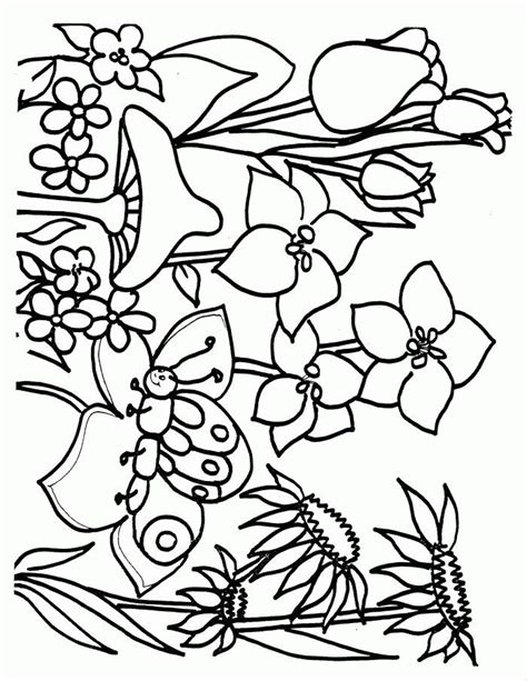 flower page printable coloring sheets spring coloring pages