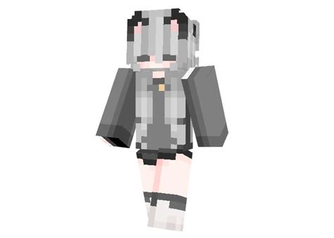 Gray Cat Girl Skin For Minecraft [64x64] Uk