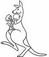 Kangaroo Drawing Boxing Clipart Draw Outline Color Cute Cartoon Clip Cliparts Coloring Drawings Pages Trophy Jug Ornate Logo Australia Printable sketch template