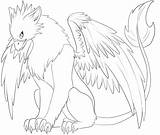 Lineart Griffon Gryphon sketch template