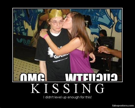 kissing i didn t level up enough for this funny pictures nerd kiss demotivation
