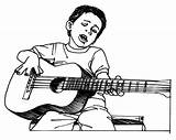 Coloring Guitar Boys Pages Boy Cartoon Player Playing Clipart Drawing Man Cliparts Printable Acoustic Colouring Outline Kids Plays Color Play sketch template