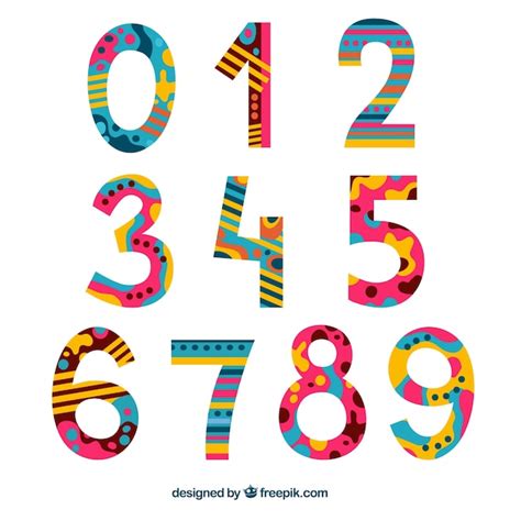 vector creative colorful number collection