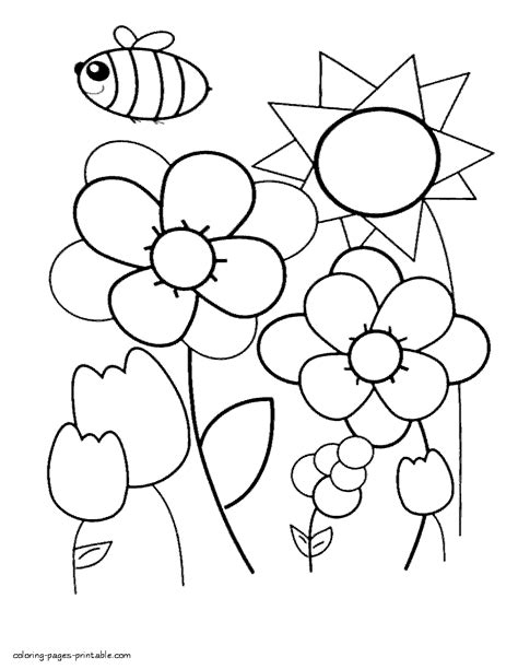 simple spring color pages coloring pages printablecom
