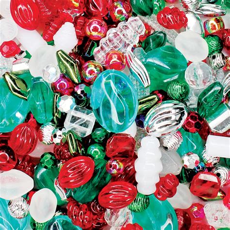 christmas assorted bead mix  pack collage craft cleverpatch