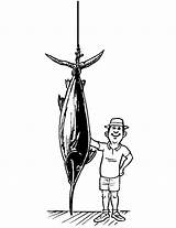 Swordfish Fisherman sketch template