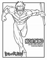 Nightwing Comic Drawing Coloring Draw Too Drawittoo Tutorial Version Classic Getdrawings sketch template