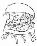 Burger Hamburguesa Monstruo Colorear Momjunction Bread sketch template