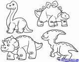 Dinosaur Drawing Kids Dinosaurs Draw Easy Pages Cute Drawings Coloring Pencil sketch template