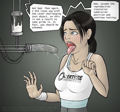 rule 34 chell dildo drool drool on face drool string
