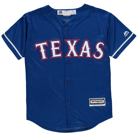 majestic texas rangers youth royal official cool base jersey