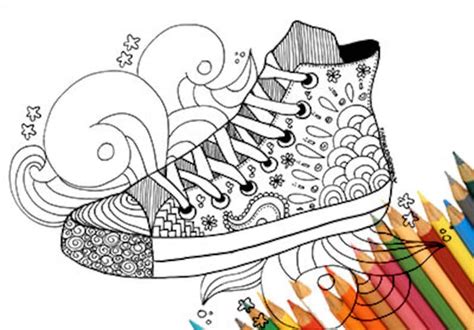 sneakers shoe coloring page  print downloads printable page etsy