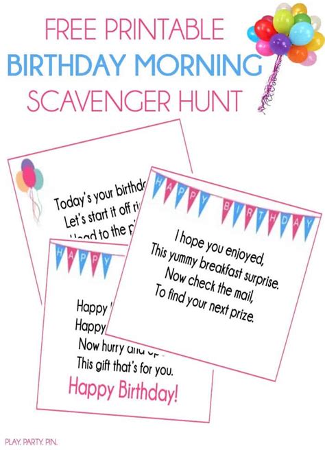 a super fun free printable birthday scavenger hunt play