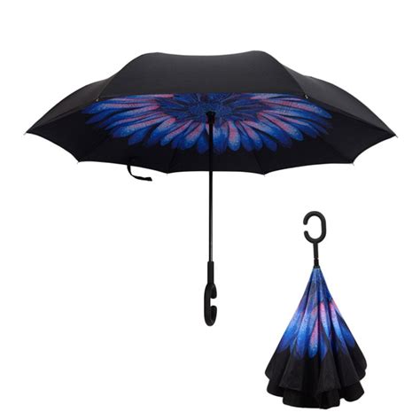vouwen reverse paraplu dubbele laag regen paraplu grandado