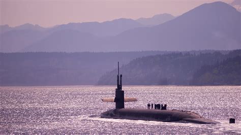 uss louisiana submarine arrives  puget sound naval shipyard