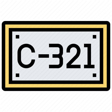 car license number plate transportation icon