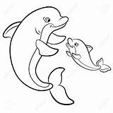 Dolfijn Delfin Kolorowanki Kleurplaat Kleurplaten Kolorowanka Dolphins Dauphin Dolphin Dieren Coloriage Animaux Drukowania Swims Marini Matka Dzikich Nia Zwierzat Bébés sketch template