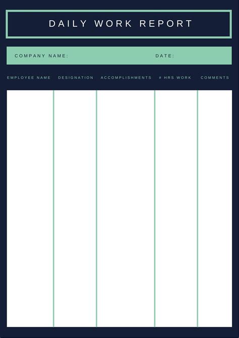 employee daily report template