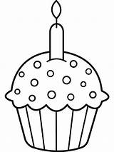 Coloring Pages Cupcake Birthday Printable sketch template