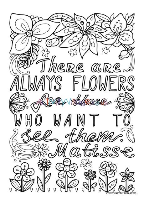 flower coloring pages  quotes  inspiring quote coloring pages