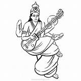 Saraswati Veena Xcolorings Raghunatha Guitar 1024px sketch template