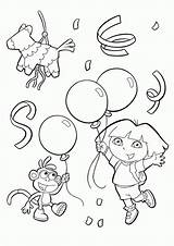 Dora Coloring Birthday Pages Explorer Party Kids Colouring Cartoons Print Bday Dinokids Celebrating Adults Sheet Even Below His Some Just sketch template