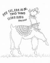 Llama Drawing Coloring Lama Pages Printable Drama Color Cute Alpaca Para Colorir Dancing Colouring Colored Llamas Lhama Printables Pencils Kids sketch template