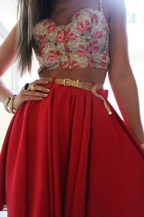 1000 Images About Crop Top And High Waisted Skirts On Pinterest High