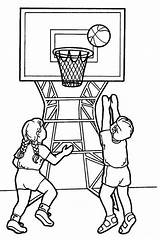 Basketball Coloring Pages Playing Gym Cartoon Boys Kids Court Drawing Clipart School Sports Children Players Printable Sport Sheets Nba Colouring sketch template