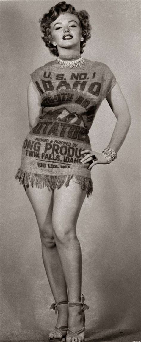famous portrait of marilyn monroe wearing a potato sack dress