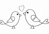 Coloriage Oiseaux Uccellini Innamorati Uccellino Uccelli Imprimer Stampare Disegnare sketch template