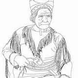 Coloring Pages Sacajawea Hellokids Geronimo Pocahontas sketch template