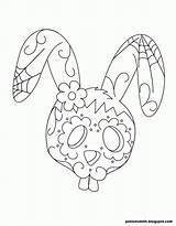 Skull Coloring Sugar Pages Kids Bunnies Drawing Print Color Bunny Printable Library Clipart Books Popular Coloringhome sketch template