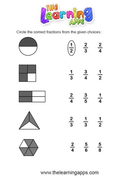 fractions worksheets  kids fraction printables