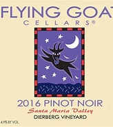 Image result for Flying Goat Pinot Noir Dierberg. Size: 164 x 185. Source: winelibrary.com