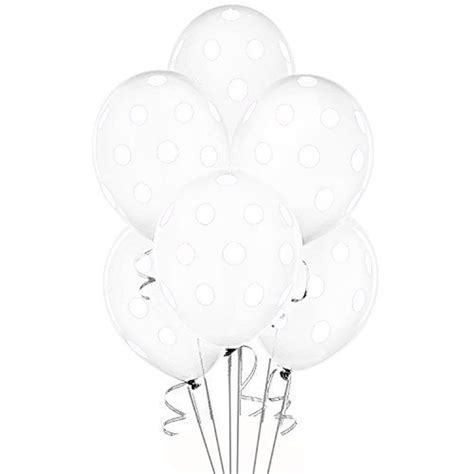 pmu polka dot balloons  premium crystal clear    print white dots pkg
