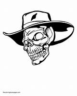 Coloring Cowboy Pages Hats Skull Popular Site sketch template