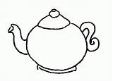 Teapot Coloring Clip sketch template