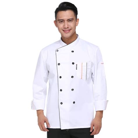 high quality black chef uniforms clothing long sleeve restaurant kitchen food services cooking